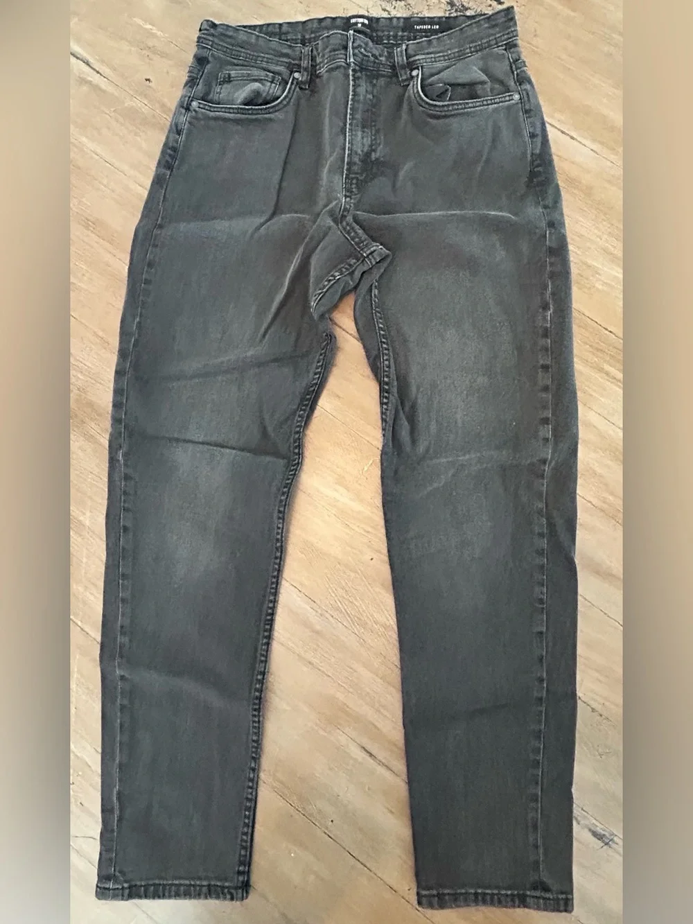 Cotton On Men's Slim Straight Jeans in Washed Black